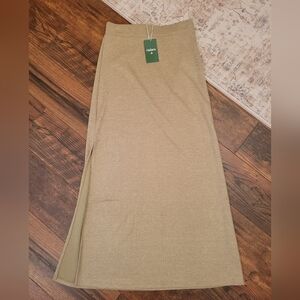 Halara Gray Green Ribbed Maxi Skirt